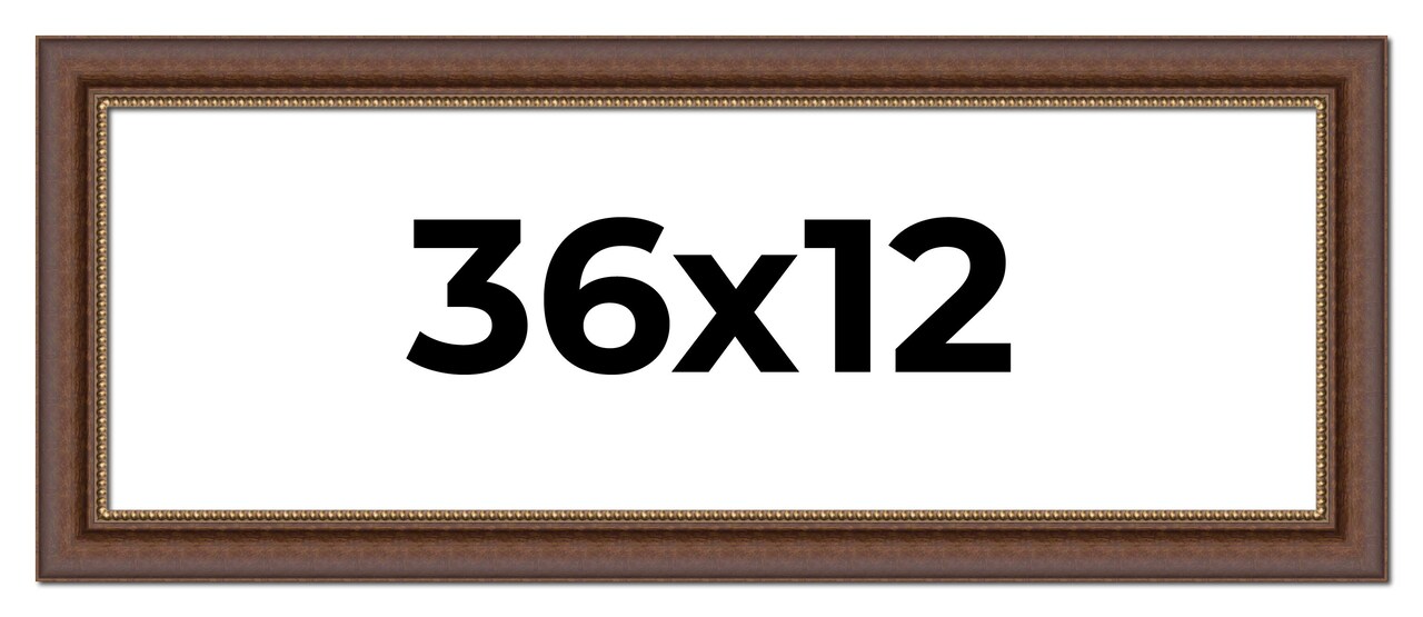 12x36 Traditional Picture Frame with UV-Resistant Acrylic & Acid Free Backing, Available in 3 Finishes - Black, Brown, Gold